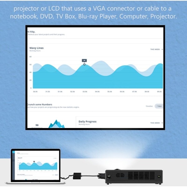 DVI til VGA Adapterkabel 1080P DVI-D 24+1 25-pin Hann 15 Videoomformer for PC-skjerm