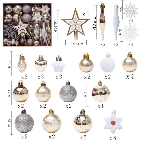 8 cm julgranskulor, 16 st färgglada krosssäkra glitterkulor set julgransprydnader semesterfest bolldekoration