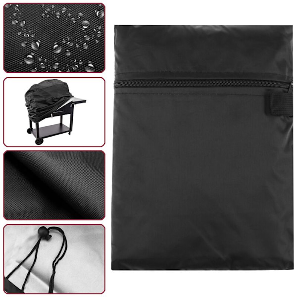 Vattentätt svart grillöverdrag 145 x 61 x 117 cm