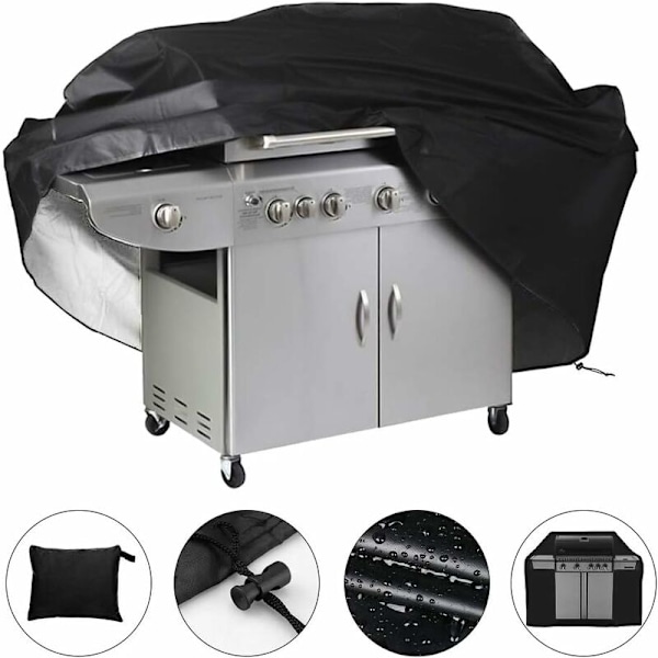 Vattentätt grillöverdrag 145 x 61 x 117 cm (Svart)