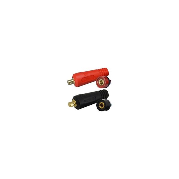 TIG Svejsningskabel Panel Connector Stikkontakt Sæt DKJ10-25 Stik og Stikkontakt Hurtigforbindelse 2 Par (Sort & Rød)