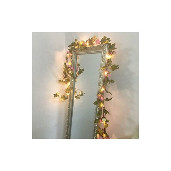 2 meter 20 LED blomsterblad ljusslinga batteridriven koppar LED ljusslingor för bröllopsfest evenemangsdekoration