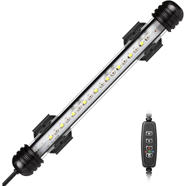 LED Akvarielampe, Nedsænkelig Akvarielampe med Automatisk Tænd/Sluk Timer, Farveskiftende Blå og Hvid LED-belysning til Akvarier fra 20 til 40 cm [Ener