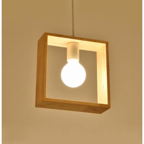 Lysekrone Moderne minimalistisk geometrisk heltre lysekrone egnet for kafébar klesbutikk (firkant)