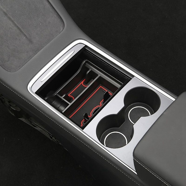 Midterkonsol Organizer Bakke til Tesla Model 3 Model Y 2021 Armrest Cubby Skuffe Opbevaringsboks Tilbehør