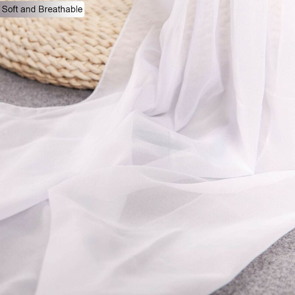 Sänghimmel för barn, Baby Lekrum Himla, Fotografering Ca 240cm Höjd, Hängande Chiffon Muslin för Sovrums Dekoration (Vit)