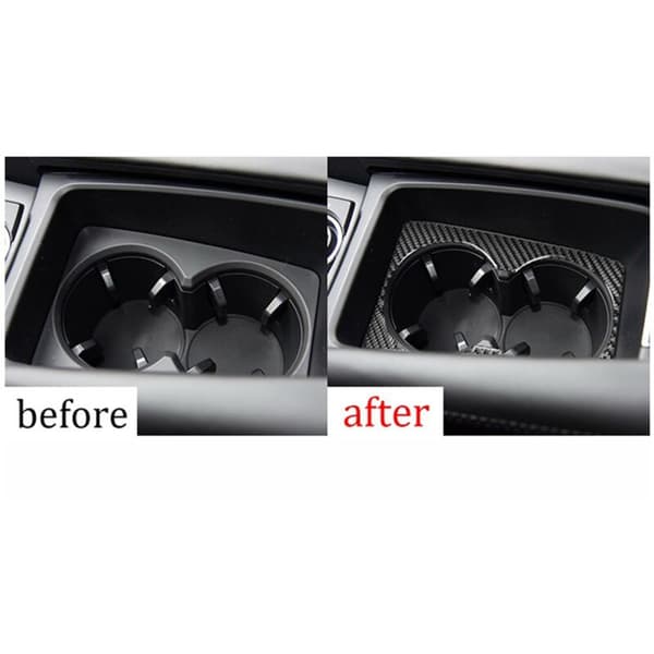 Fiber Center Console Cup Frame Cover Trim Sticker til 3 Axela 2014 2015 2016 2017