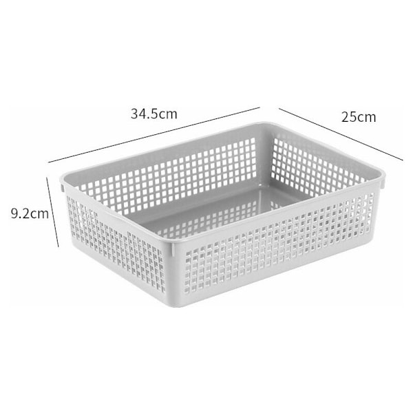 Plastförvaringsbackar/Organiseringskorgar, 34259.2cm, Set om 6 (Vit, Svart, Grå) Vit