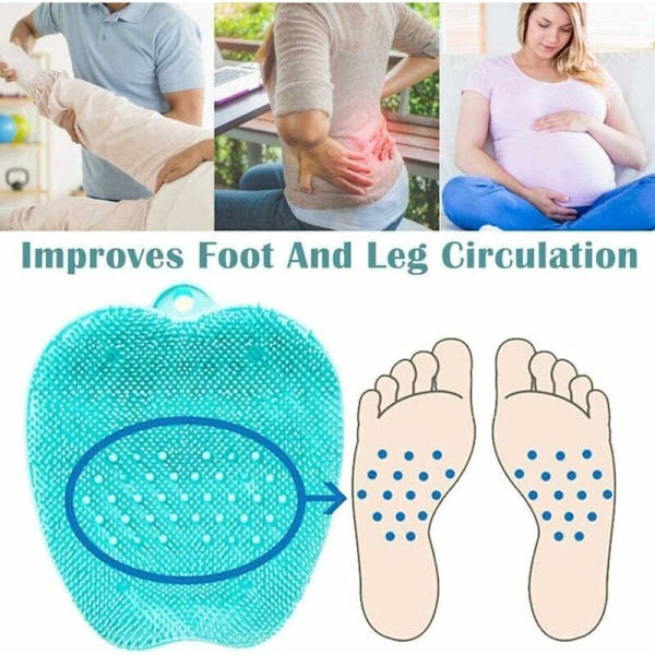Silikonfotborste Skrubber Massager Duschborste Fötter Djuprengöring Exfoliering Spa Öka Cirkulationen, Sunny