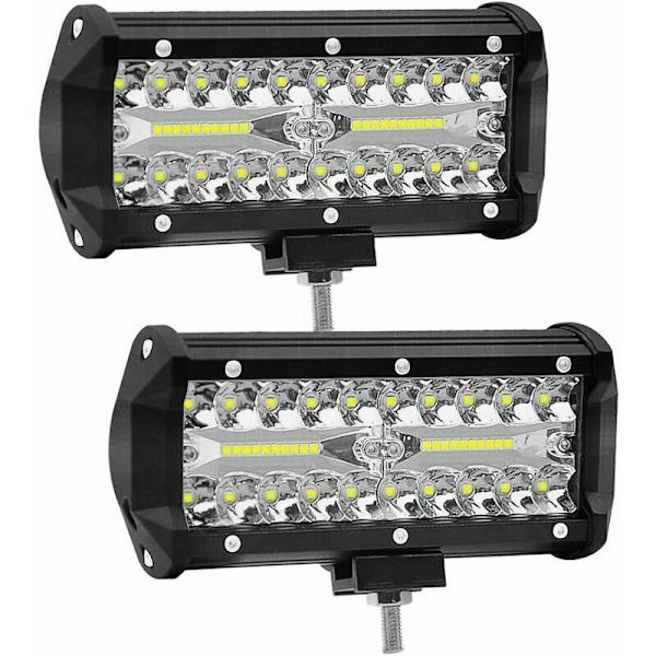 7 Tommer 120W Projektor LED Arbejdslys WANYI Arbejdslampe 12V/24V til Køretøj 6000K 12000LM Spot Flood COMBO LED Tågeforlygter (2 Styk)