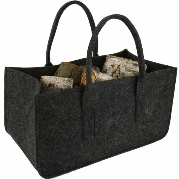 1 st Log Bag Filtväska Vedkorg Vedförvaringsväska Mörkgrå 50x25x25CM