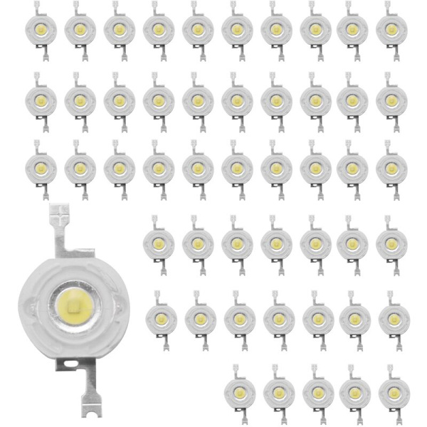 50 stk. 1W Diode Høj Effekt Cool White Led Perler 1 Watt Lampe Chip 3V-3.4V