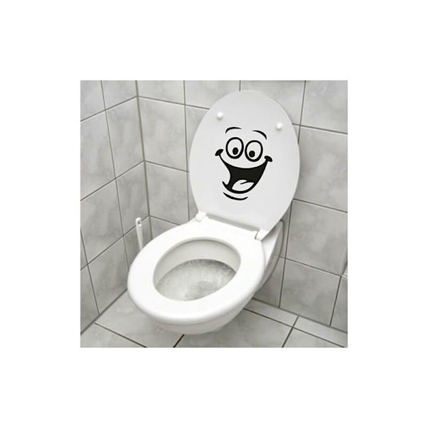 Smiley-klistremerke, morsomt veggklistremerke for toalett, bad, kjøkken, PVC, 1 farge, én størrelse