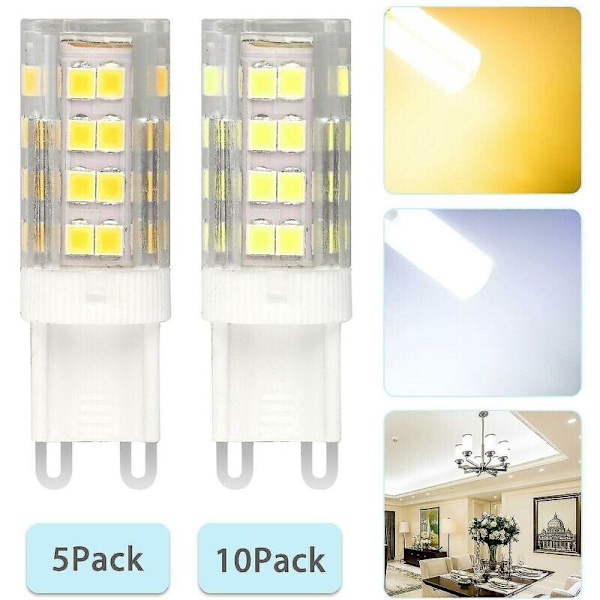 Set med 10 vita G9 LED-lampor