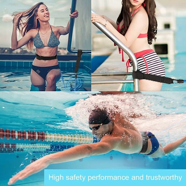 Bälte för simning i pool, justerbart bälte för simning i pool, bälte för simmotstånd, bälte för simning i pool, träningsbälte för simning, bungee-bälte för simning D