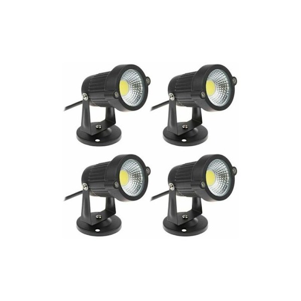 -4 kpl COB LED-pistevalaisimia 5W 220V säädettävät puutarhan pistevalaisimet ulkovalaistus puutarha terassi-kylmä valkoinen