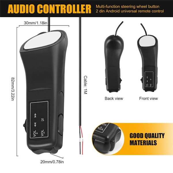 Bilratknapper Fjernbetjening Lys Navigation Bil Dvd / 2 Din Android Bluetooth Universal Uden