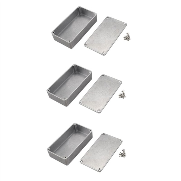 3Pcs Guitar Effects Pedal Box Aluminum Stomp Box Speaker for DIY Set 1590B