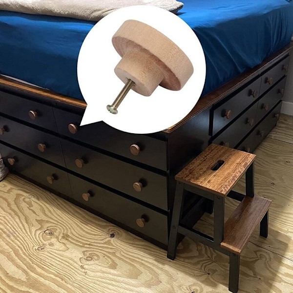 20 st runda träknoppar för lådor, 35 mm diameter, träknoppar för möbler och byråer