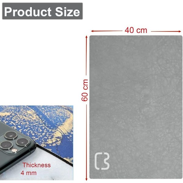 Diatomit Badmatta Absorberande Snabbtorkande Halksäker 40×60cm Grå