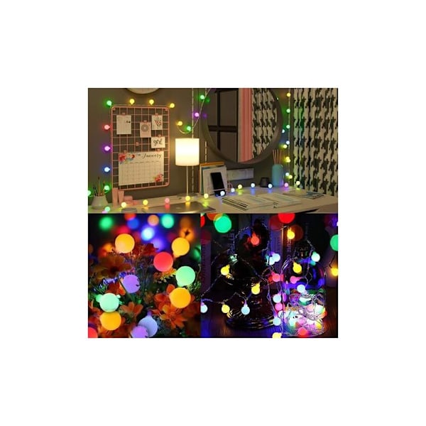 JKWG LED-ljusslingor - 15m 100 Ljus Åtta Funktioner Vattentät Batterilåda + Fjärrkontroll Globe LED Inomhusljusslingor med Fjärrkontroll M