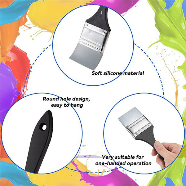 4 stk. silikone maling pensel sæt farve shaper silikone pensel til harpiks maling pensel, 1 1,5 2 2,5 tommer