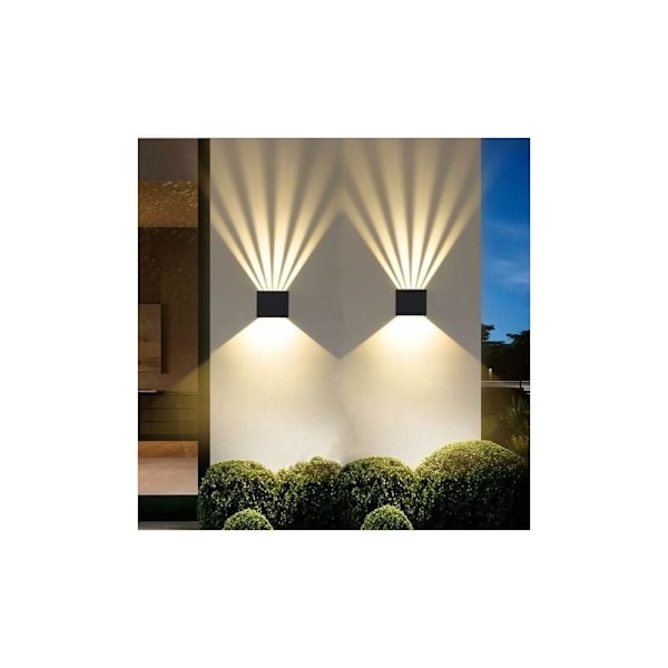 Sisäseinävalaisin, 2 kpl LED-modernia seinävalaisinta, alumiininen seinävalaisin 3000K lämmin valkoinen, vedenkestävä IP65 ulkoseinävalaisin makuuhuoneelle, kotiin, käytävään