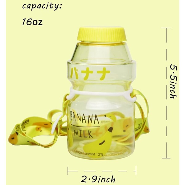 Muovista valmistettu hedelmämehu- ja vesipullo, lasten ja aikuisten sarjakuva-ravistelupullo, 16oz/480ML läpinäkyvä kannettava vuotamaton matkapullo, Y