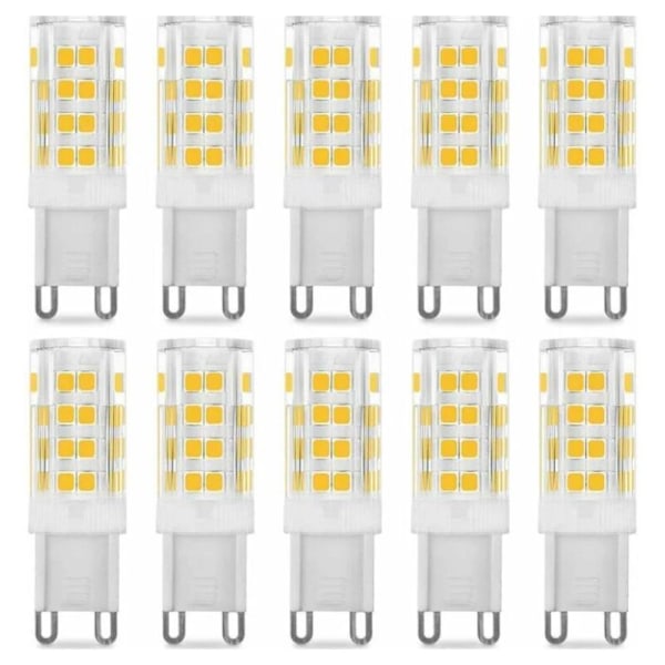 G9 5W LED-pære, tilsvarer 40W, varm hvit 3000k, 220-240V, 360° strålevinkel, pakke med 10