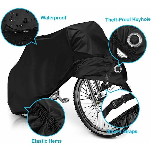 Pyörän suojus, vedenpitävä pyörän suojus Vedenpitävä pyörän suojus Pölyltä suojaava UV-suoja Pyörän sadesuoja MTB- ja maantiepyörille (200x70