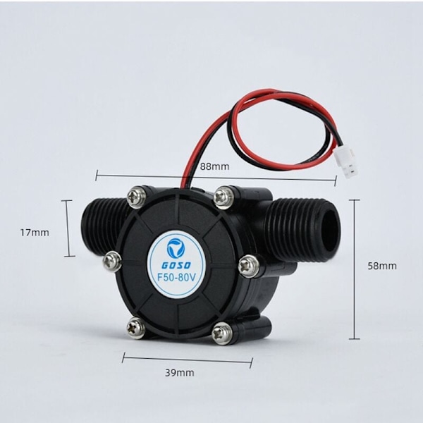 -12V 10W DC Hydroelektrisk Generator Vannstrøm Generator Hydroelektrisk Turbingenerator DIY Hydraulisk Strøm