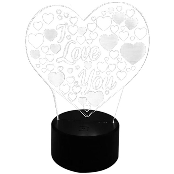 3D LED-lampa skrivbordslampa färgglada semester USB-dekorationer för hem bar kärlekslampa