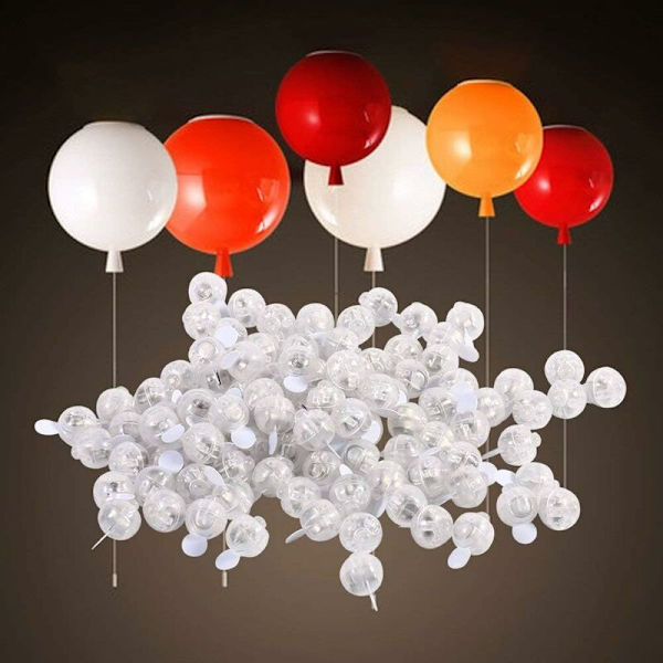 Stämningsbelysning 100 st Boll Mini Runda LED Ballonglampor, För Papperslykta Ballong Födelsedag Julfest Heminredning Belysning (Vit)