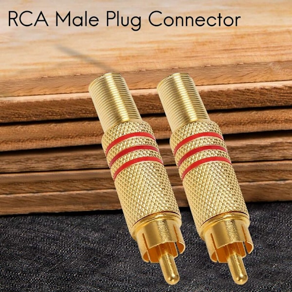 10 stk. Guld Tone Han RCA Stik Audio Connector Metal Fjeder Adapter