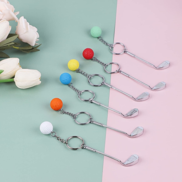10 x Mini Golf Nyckelringar Golf Club Gift Fun Hänge för golfare, kvinnor, män, barn, vänner