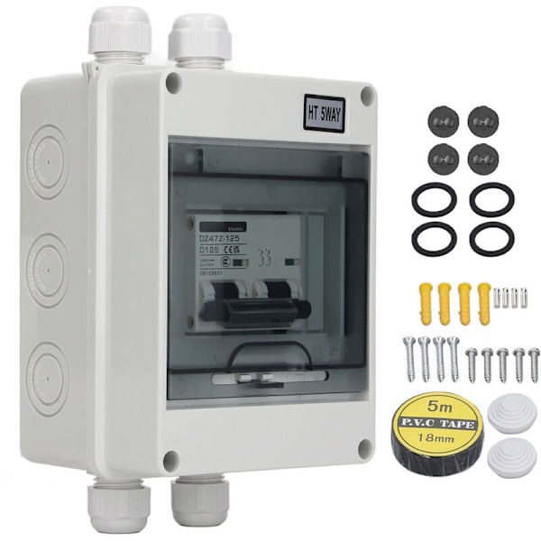 DC Miniature Afbryder 2P 125A IP65 Vandtæt Afbryder til 1000V Fotovoltaisk Solcellesystem