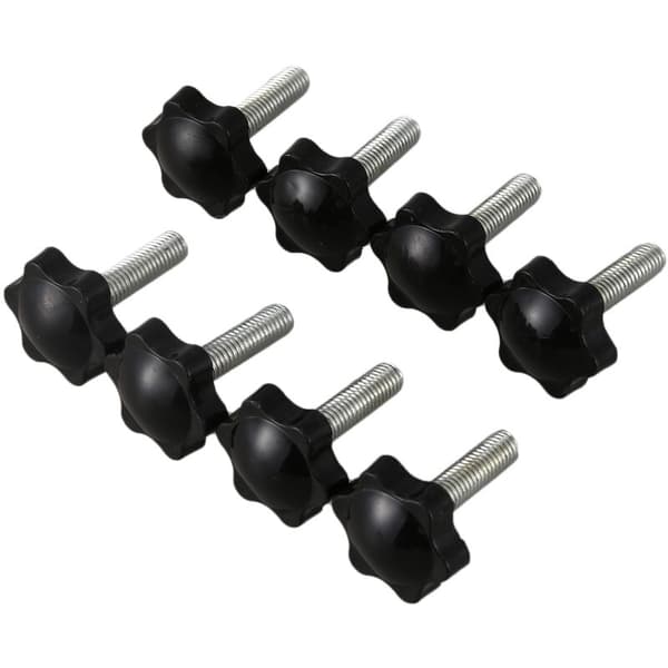 8 stk. Sorte reservedele M8 x 30mm Han gevindskåret stjerneformet grebsknap