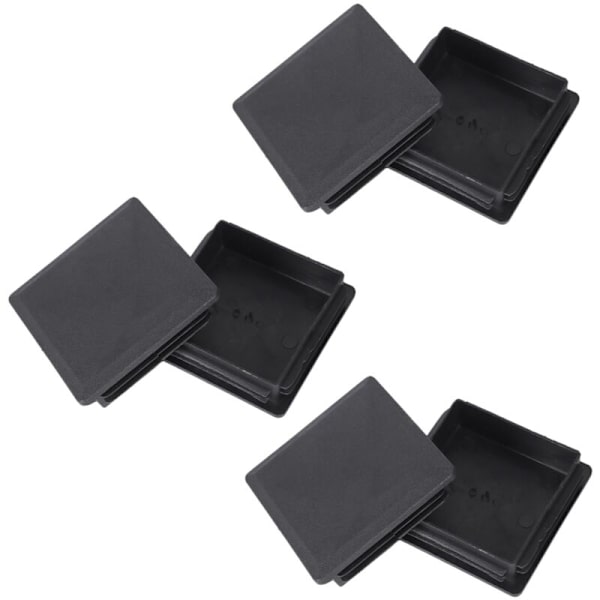 80mm x 80mm Kvadratiske Plastik Slange Rørspidser, Endekappe, 6 stk