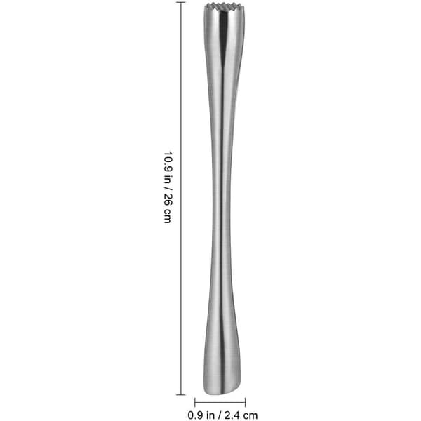 Muddler Cocktail Muddler Rustfrit Stål Citron Muddler Muddler Cocktail Muddler til Friske Frugter Krydderier Isbarer Værktøjer 26cm