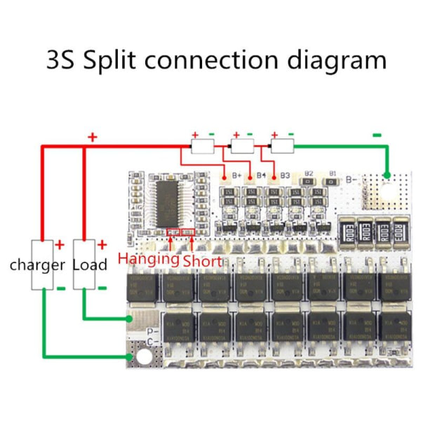 3S BMS 12V 100A Li-Ion LMO Ternary Lithium Li-Polymer -akkujen suojapiirilevy latausmoduuli