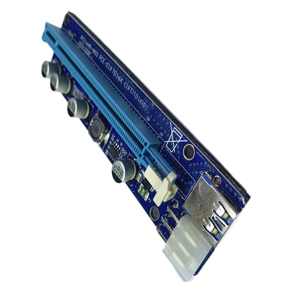 PCIE1X til 16X Expander Booster Kretskort Riser Adapter Kabel SATA 6Pin USB3.0