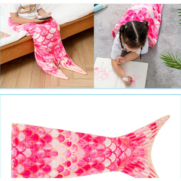 Mermaid Tail filt för flickor, sovsäck, presentidé för barn