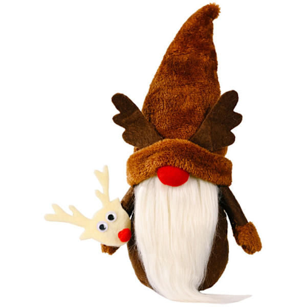 Pynt, Håndlaget Svensk Nisse, Heklet Nese, Skandinavisk Figur, Stil 3