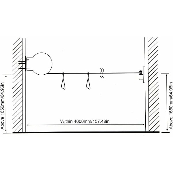 Hvit Inntrekkbar Klesline, Veggmontert Klesline med 4,2m Utvidbar Tråd Slitesterk Klesline Inntrekkbar Veggmontert Klesline Inntrekkbar