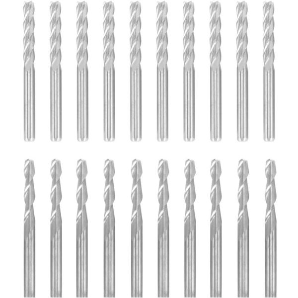20 stk. serie fræser bit sæt combo 4 2 fløjte fræser skærer wolfram stål gravering skæring udskæring udskæring træbearbejdning værktøj
