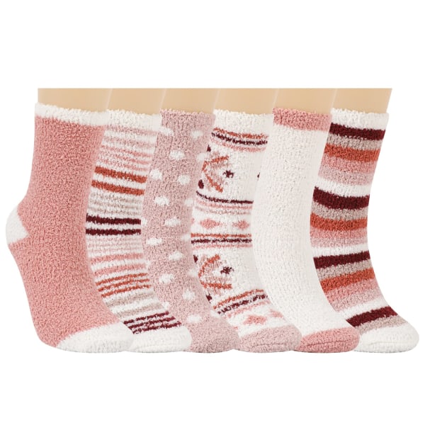 6 paria pörröisiä sukkia, Coral Fleece Talvipehmeät nukkumissukat Paksut Comfort-sukat Tohvelit Sukat Lämpimät sänkysukat tytöille