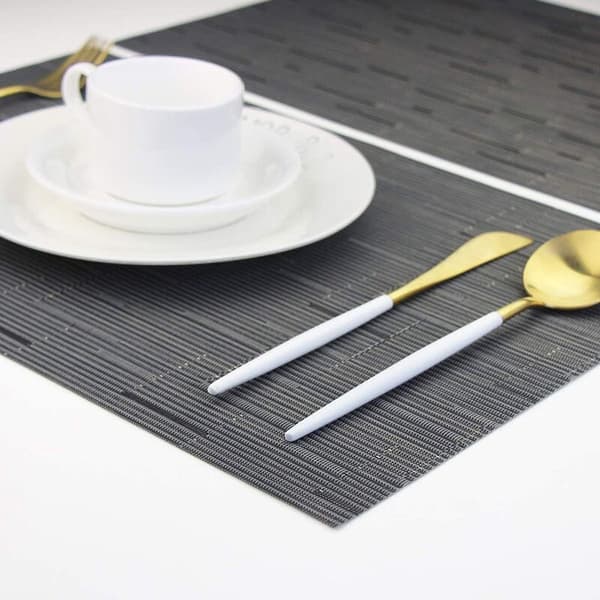 Set med 6 elegante, vaskbare vevde kjøkkenbrikker til spisebordet