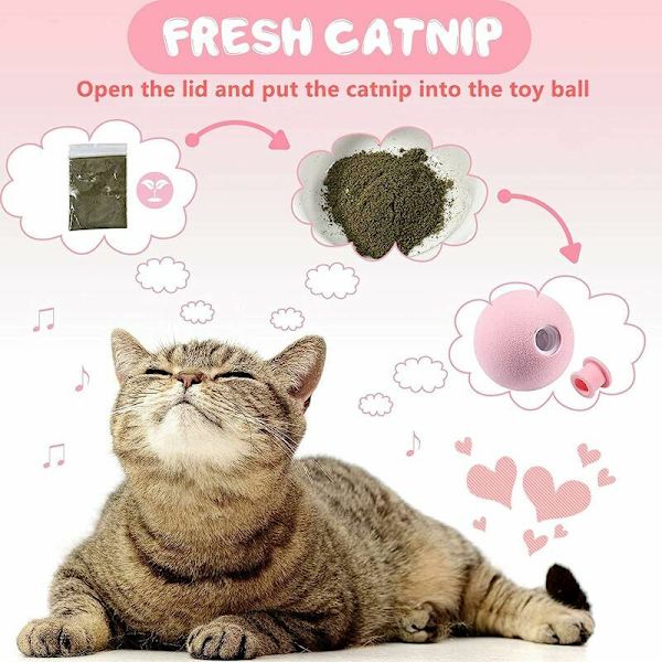 Katt leksak bollar - Interaktiva katt leksaker för inomhuskatter Uppladdningsbara katt leksaker Kattunge Husdjur Katt sparka boll leksaker Roliga och realistiska djur Mjau 3-pack