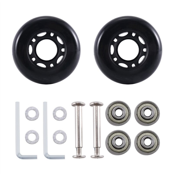 63mm X 18mm Bagagekuffert Hjul Udskiftningssæt Par Universal Miljøvenlig Polyurethan Bagagereparation Sort