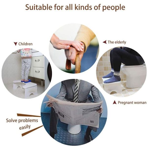 Bærbar Squat Toilet Stol, Træ-Plast Bræt Toilet Hjælpetrin til Børn/Småbørn/Voksne